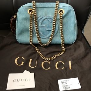 SOLD! Authentic Gucci Denim Shoulder Bag